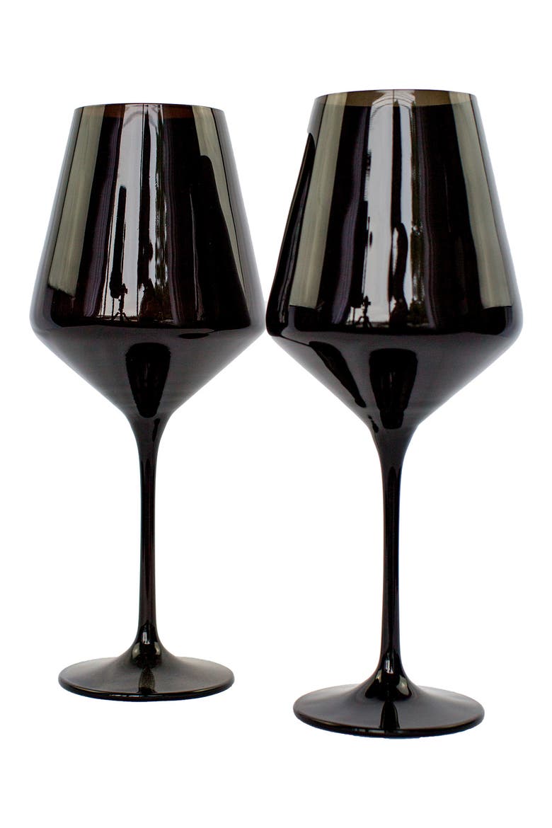 Set of 2 Stem Wineglasses, Main, color, BLACK ONYX