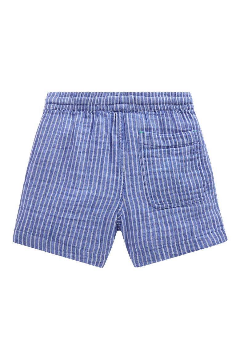 Kids' Double Cloth Cotton Shorts, Alternate, color, BLUE TICKING STRIPE