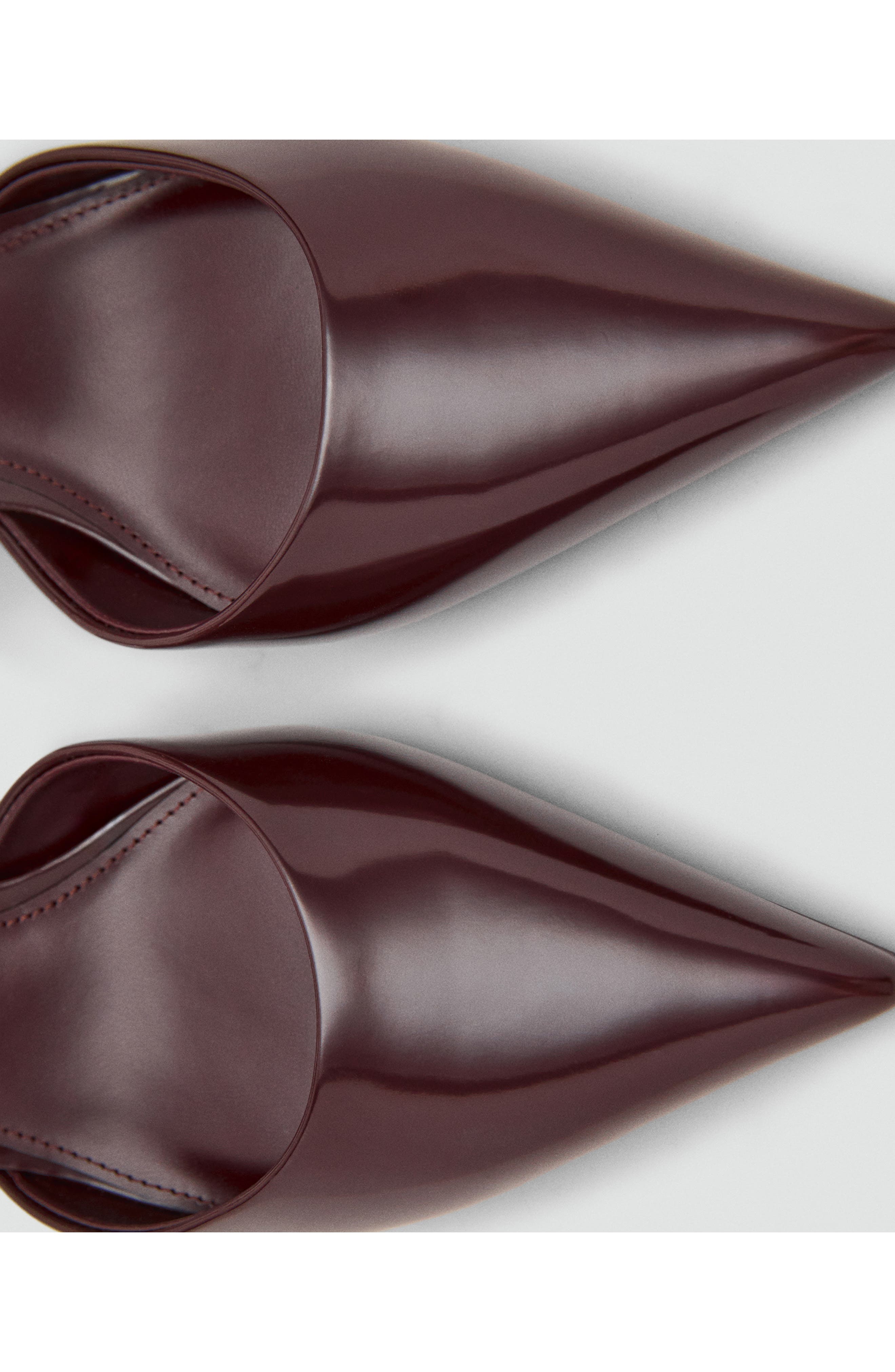 MANGO Tesy Ankle Strap Pointed Toe Pump, Alternate, color, Burgundy