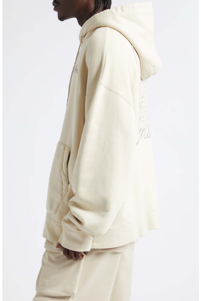 Oversize MA Check Patch Appliqué Hoodie, Alternate, color, ALABASTER