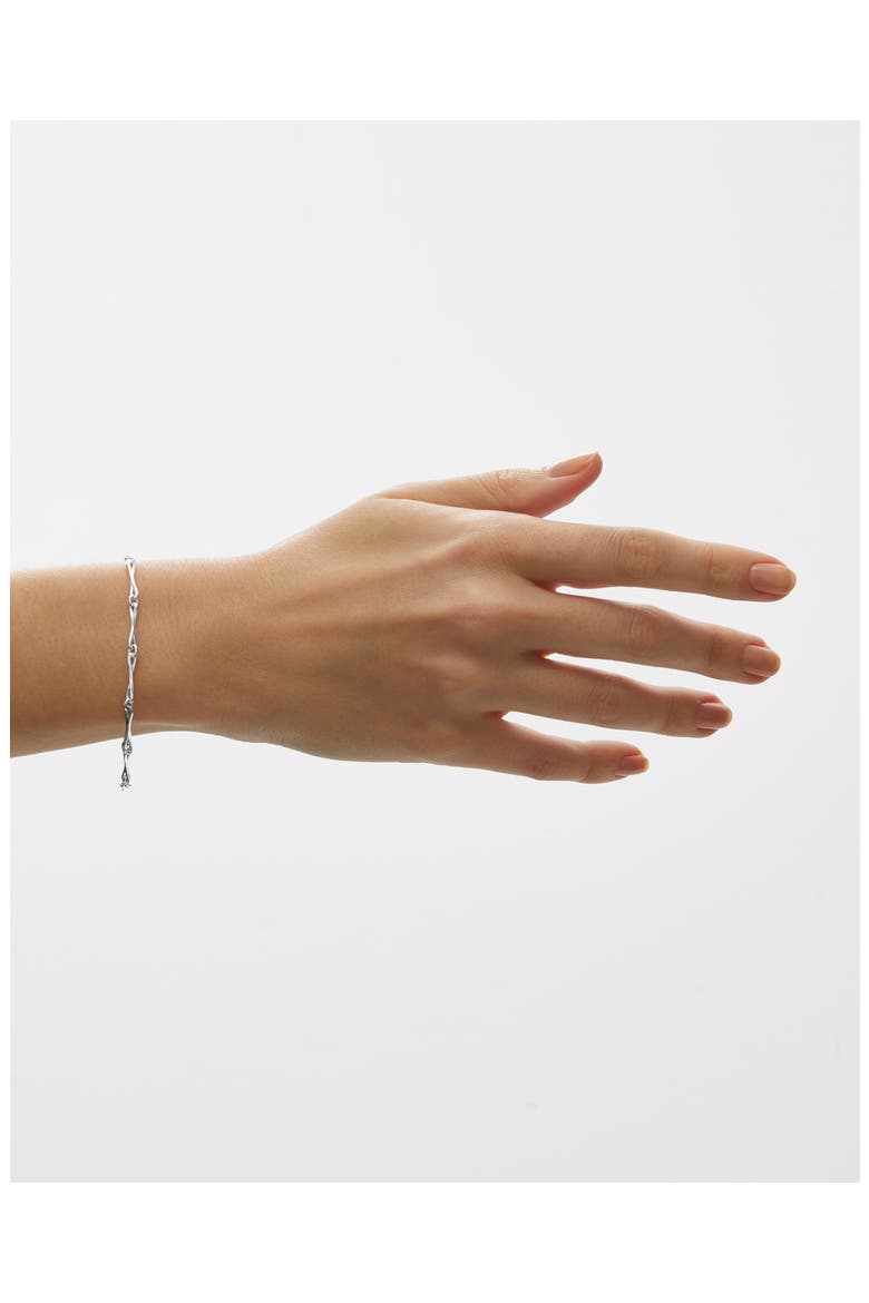 Small WaterDrop Link Bracelet, Alternate, color, STERLING SILVER
