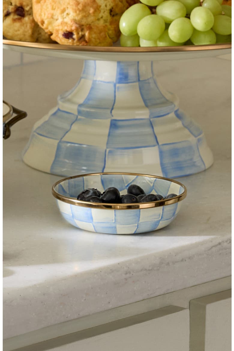 Sky Check Enameled Steel Relish Dish, Alternate, color, SKY CHECK