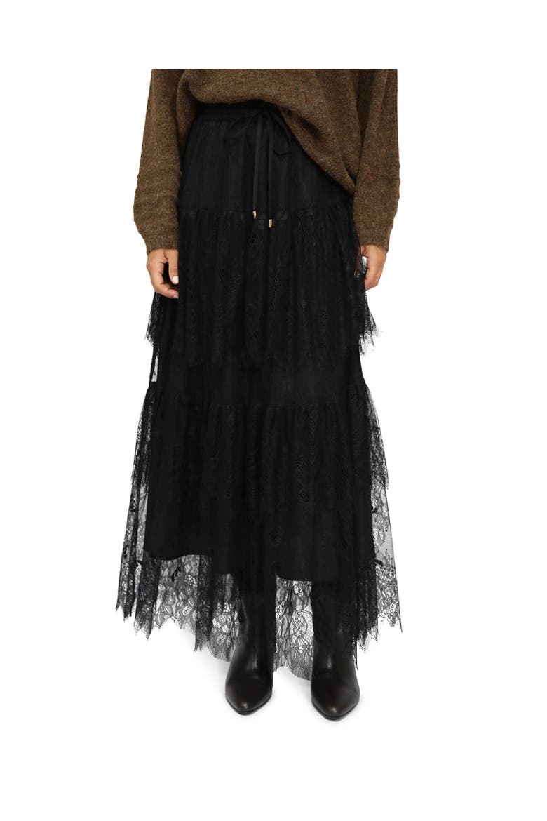 Dreamy Days Lace Tiered Skirt, Alternate, color, Black