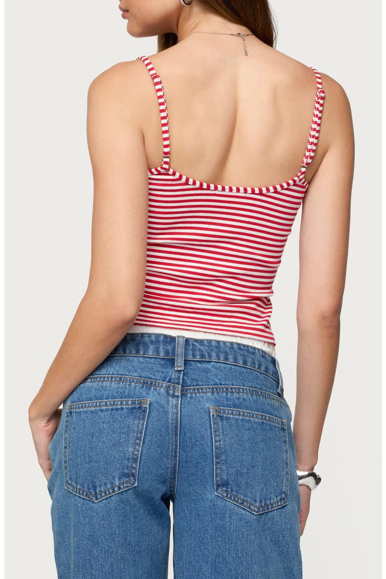 Stripe Camisole & Headband Set, Alternate, color, RED-AND-WHITE