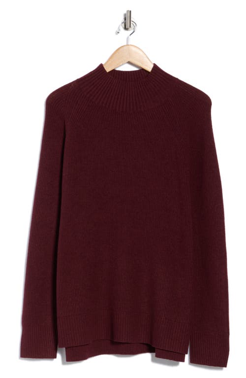 Nordstrom Rack Mock Neck Raglan Sleeve Sweater In Burgundy
