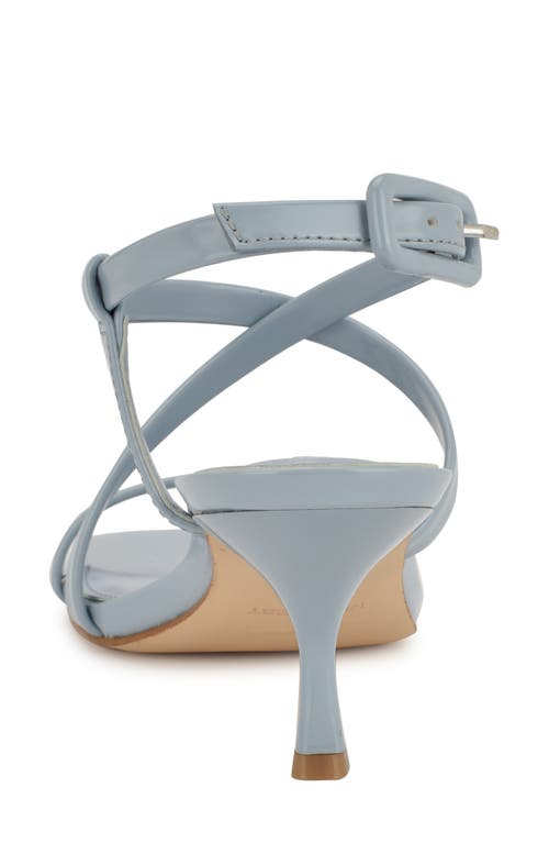 Nine West Wn Haya 3 Womens Faux Leather Buckle Kitten Heels In Light Blue