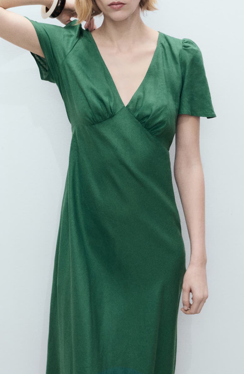 MANGO Linen Blend Dress, Alternate, color, 