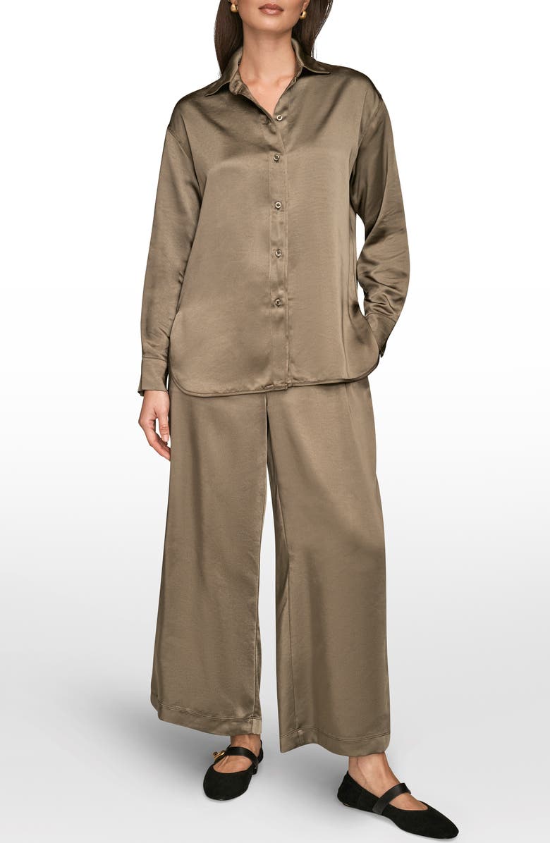 Donna Karan New York Satin Button-Up Shirt, Alternate, color, 