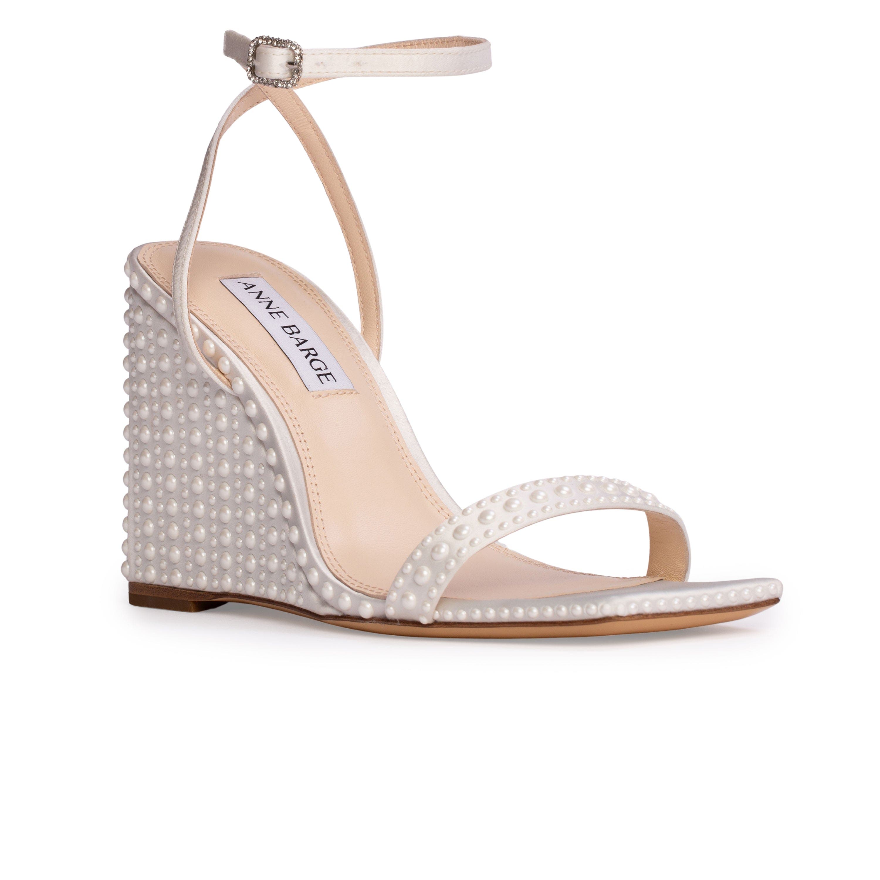 Anne Barge Ella Satin, Alternate, color, White Satin/Pearls