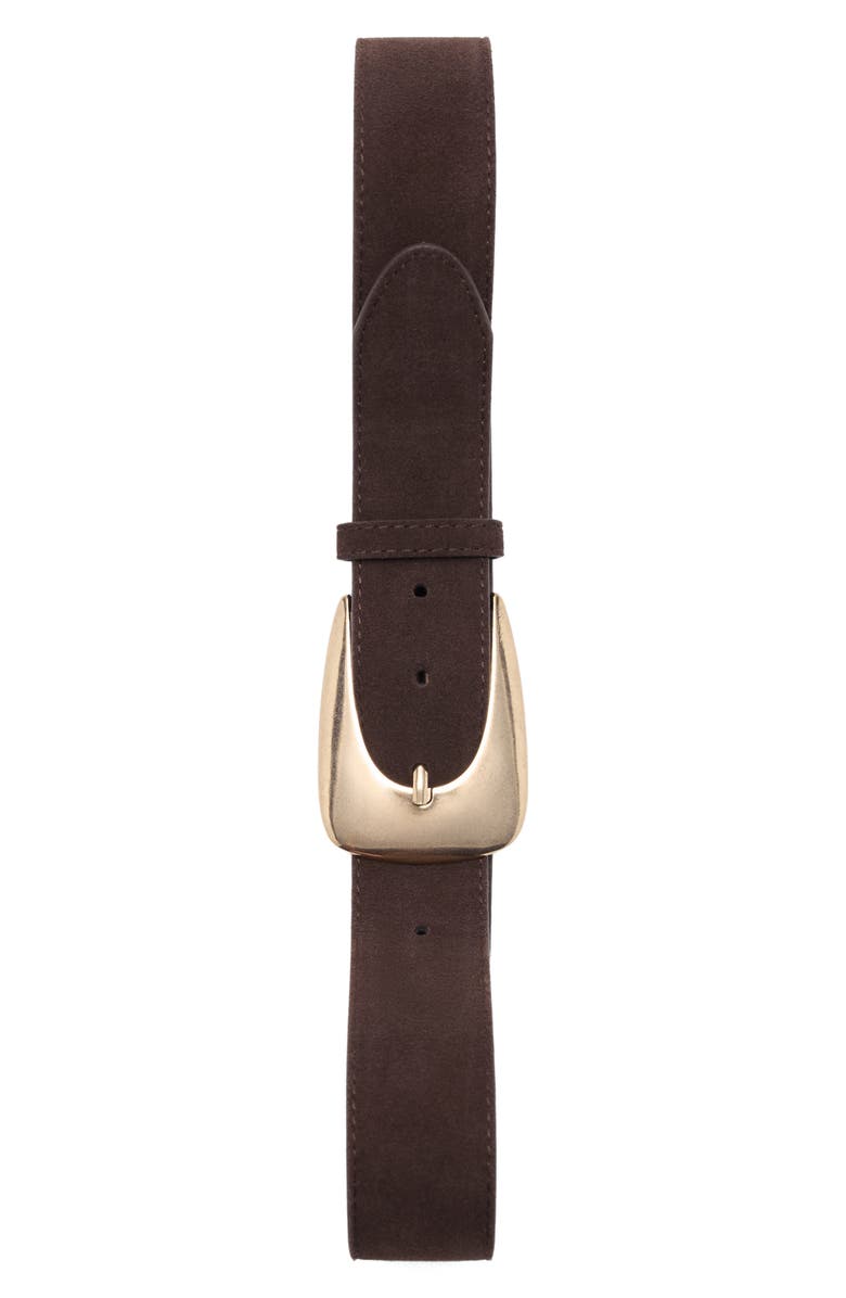 MANGO Maxi Buckle Suede Belt, Alternate, color, 
