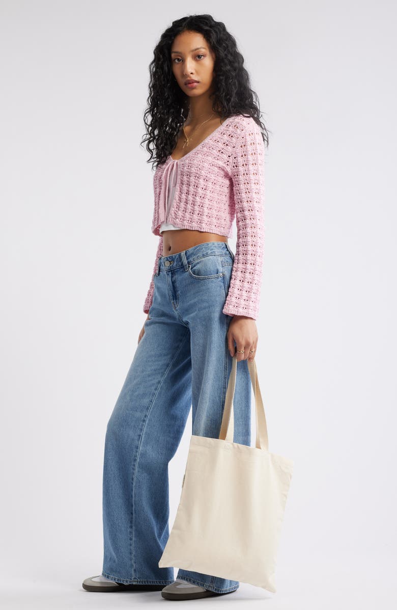 BP. Fly Away Open Stitch Cardigan, Alternate, color, Pink Cameo