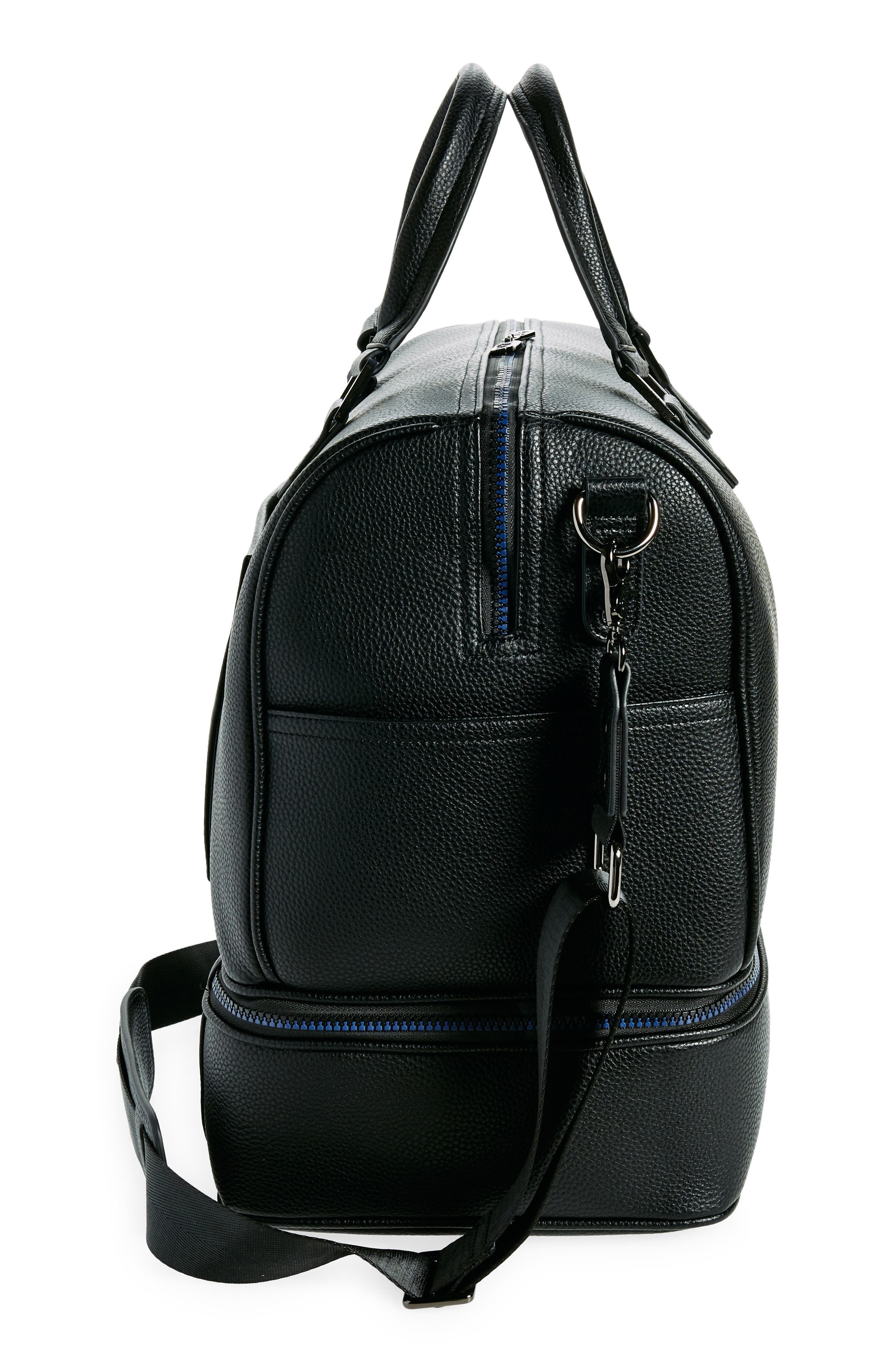 Robert Graham Sixer Zip Bottom Faux Leather Duffle Bag, Alternate, color, 