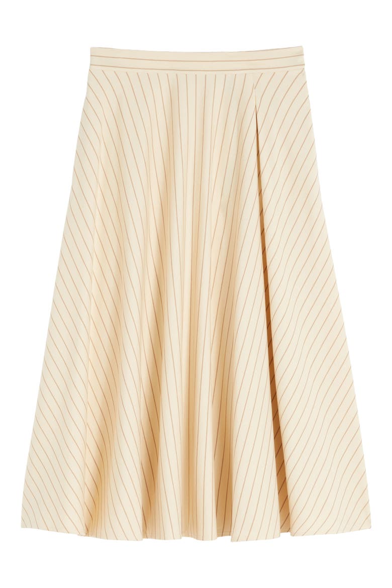 Pelota Stripe Jersey Midi Skirt, Alternate, color, IVORY