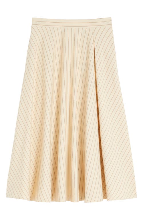 Weekend Max Mara Pelota Stripe Jersey Midi Skirt In White
