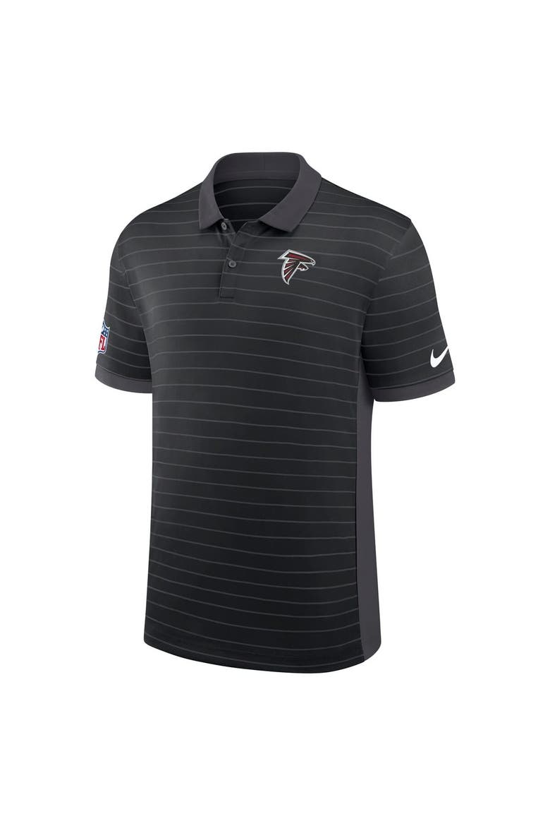 Men's Nike Black Atlanta Falcons Sideline Victory Stripe Performance Polo, Alternate, color, Black