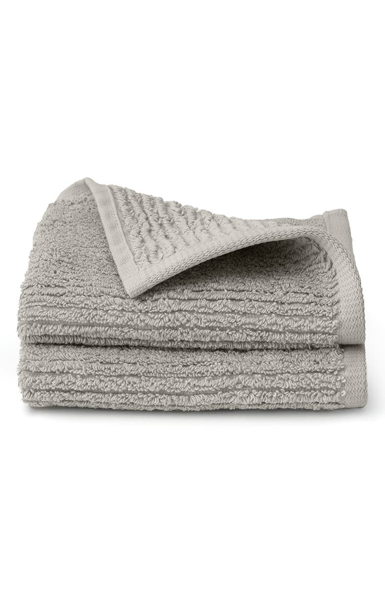Boll & Branch Set of 2 Ribbed Organic Cotton Washcloths, Main, color, 