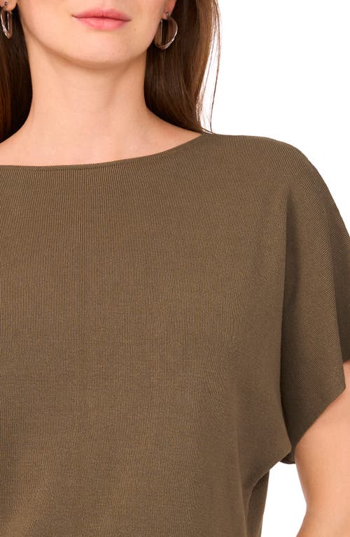 Halogen ® Short Sleeve Crop Sweater In Brown