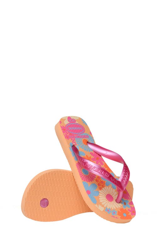 Havaianas Kids' Flores Flip Flop In Peach