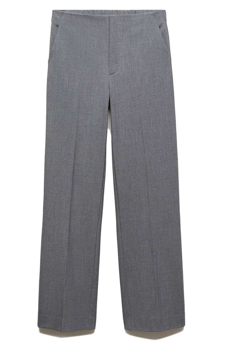 Flat Front Straight Leg Pants, Alternate, color, GREY