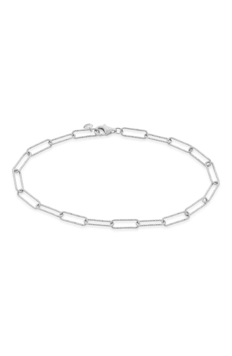 Monica Vinader Alta Textured Chain Link Bracelet, Main, color, Silver