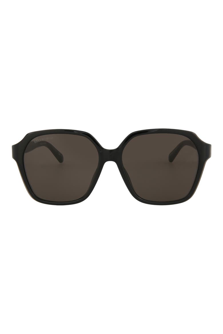 58mm Oversized Square Sunglasses, Main, color, BLACK BLACK GREY
