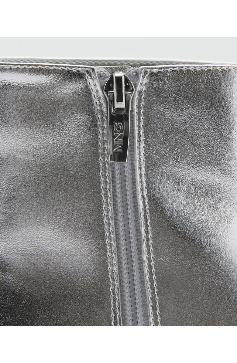 MANGO Metallic Kitten Heel Bootie, Alternate, color,