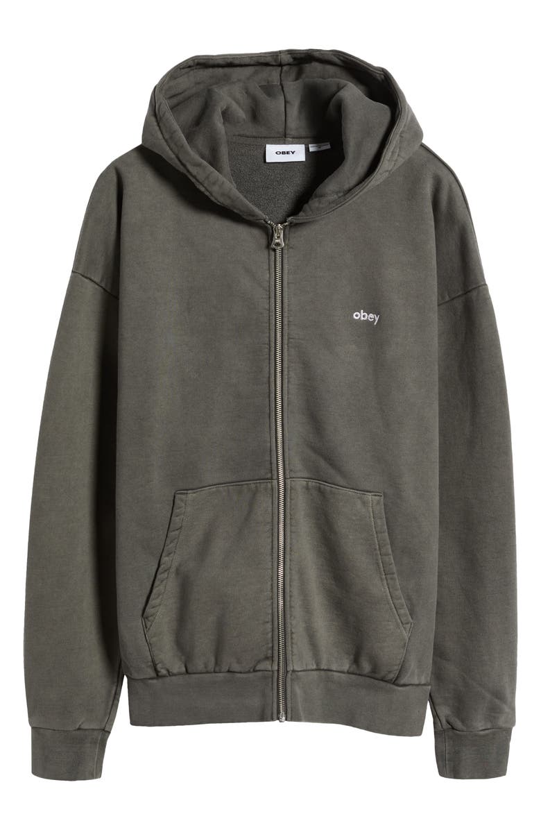 Obey Lowercase Pigment Zip Hoodie, Alternate, color,