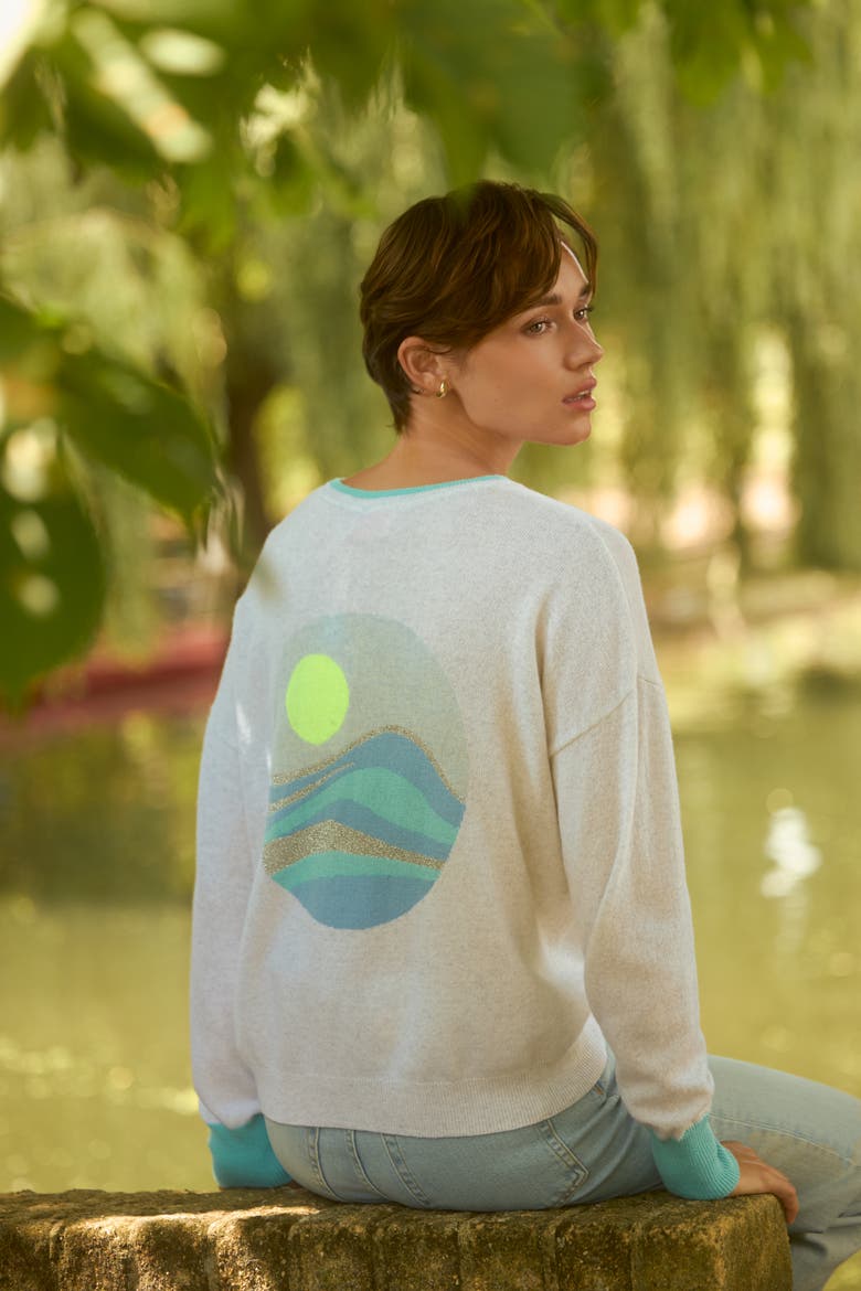 Coastal 100% Cashmere Sweater, Alternate, color, Haze