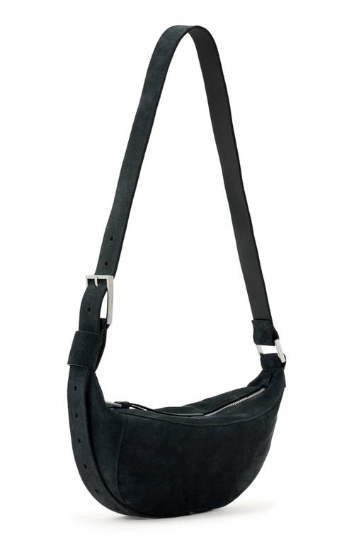 Allsaints Luna Suede Crossbody Bag In Blue