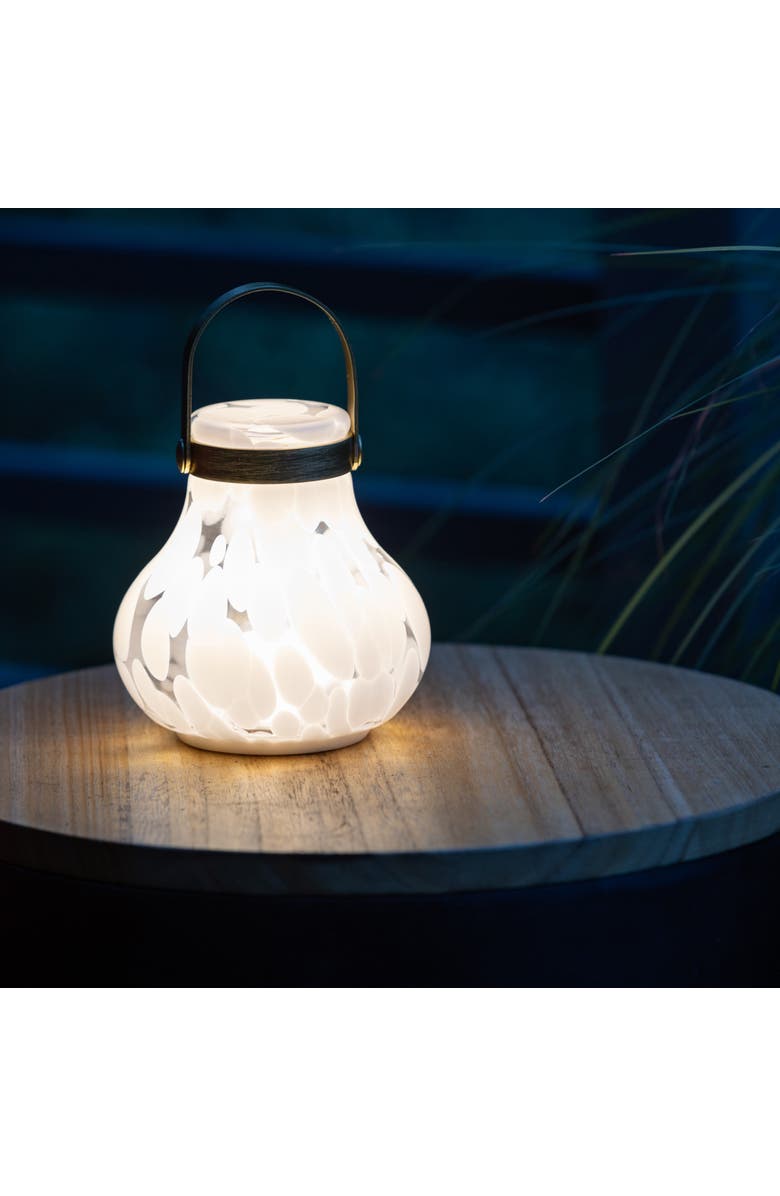 Allsop Home & Garden Moondrop Lantern - Rechargeable Glass LED Lantern, Alternate, color, White