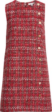 ZOE AND CLAIRE Scalloped Sleeveless Tweed Shift Dress