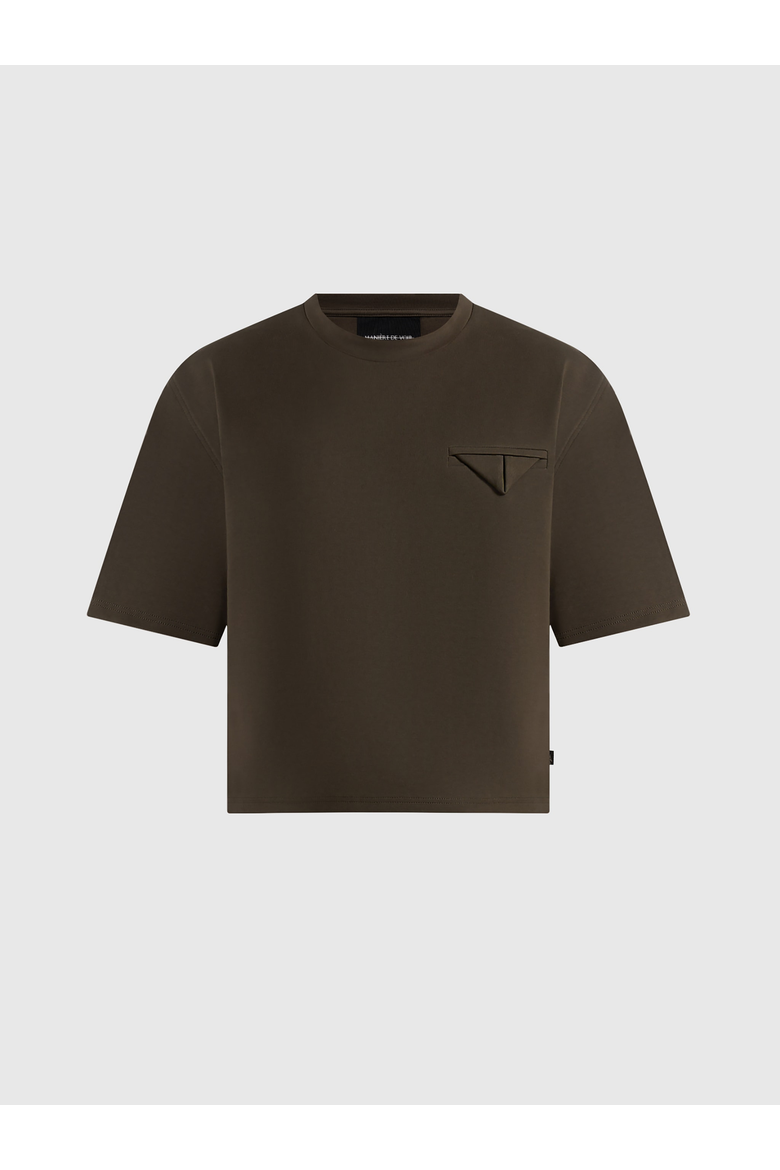 Leon Boxy Cropped Tee, Alternate, color, Olive