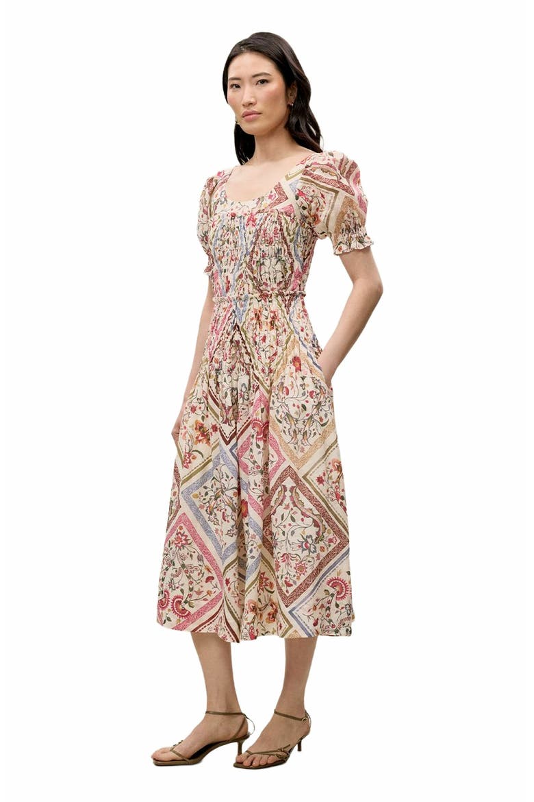 Anya Ramie Dress, Alternate, color, MONTAGE FLORAL IVORY COMBO