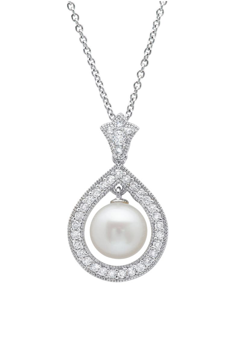 Crislu Andrew Prince Imitation Pearl Pendant Necklace, Main, color, Pearl/ Ivory