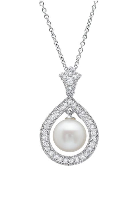 Andrew Prince Imitation Pearl Pendant Necklace