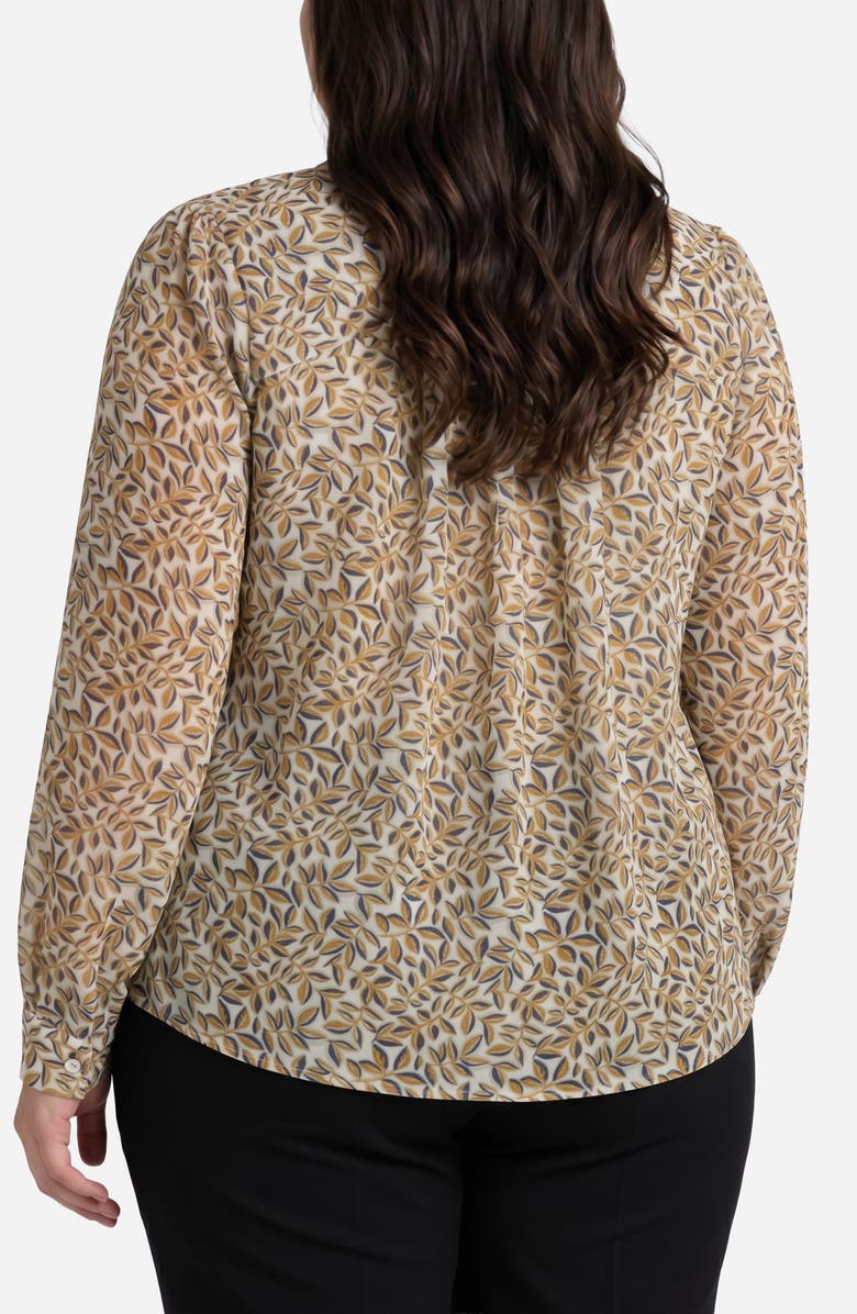 Liverpool Los Angeles Front Lace-Up Top, Alternate, color, Gold Blue Multi