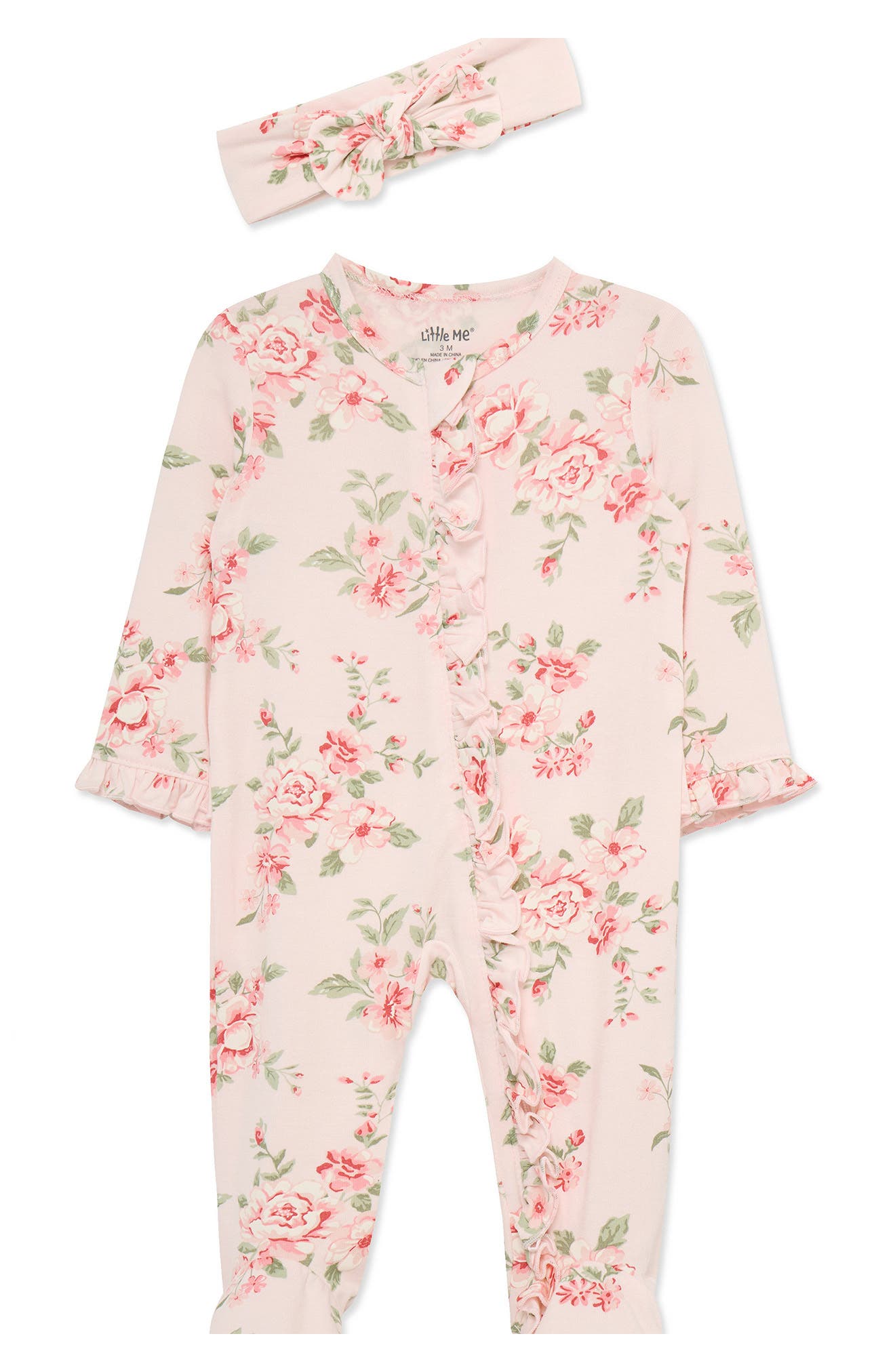 Kids' Roses Footie & Headband Set