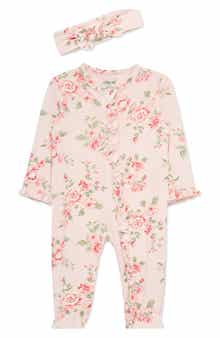 Kids' Roses Footie & Headband Set