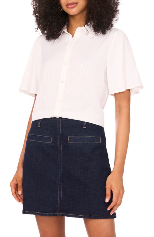 Vince Camuto Tonal Stripe Button-up Shirt In White