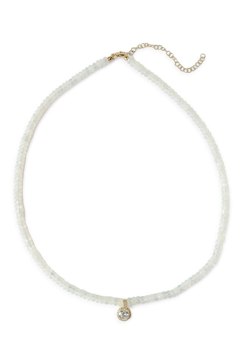 Simply Beaded Necklace, Main, color, WHITE