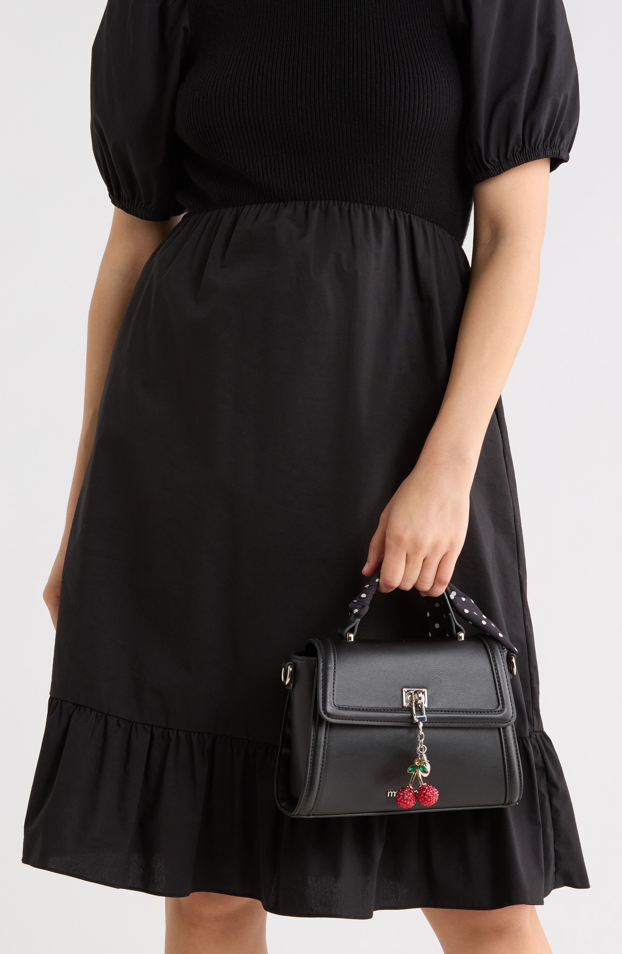 Madden Girl Top Handle Crossbody Bag, Alternate, color, Black