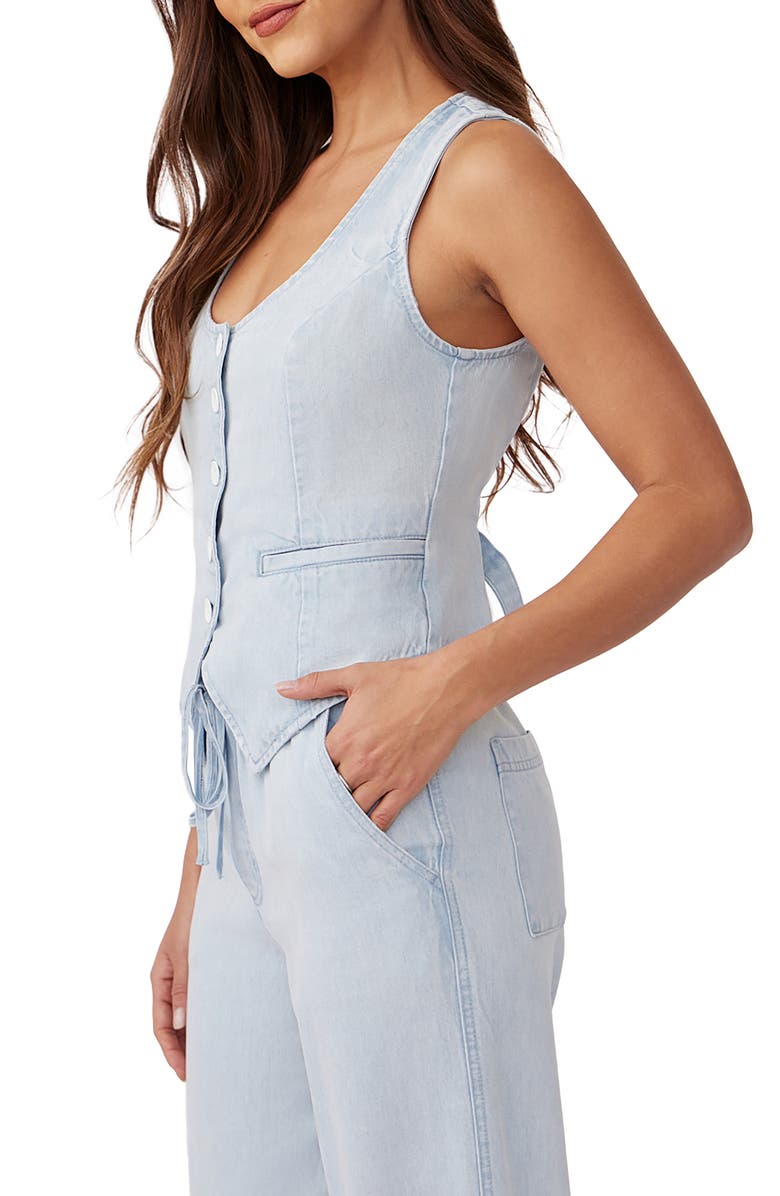 Bella Dahl Back Belt Denim Vest, Alternate, color,