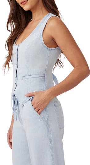 Back Belt Denim Vest