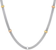 STEELTIME HMY JEWELRY Tri-Tone Stainless Steel Station Necklace