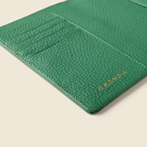 Casupo Leather Passport Wallet With Rfid Protection In Green