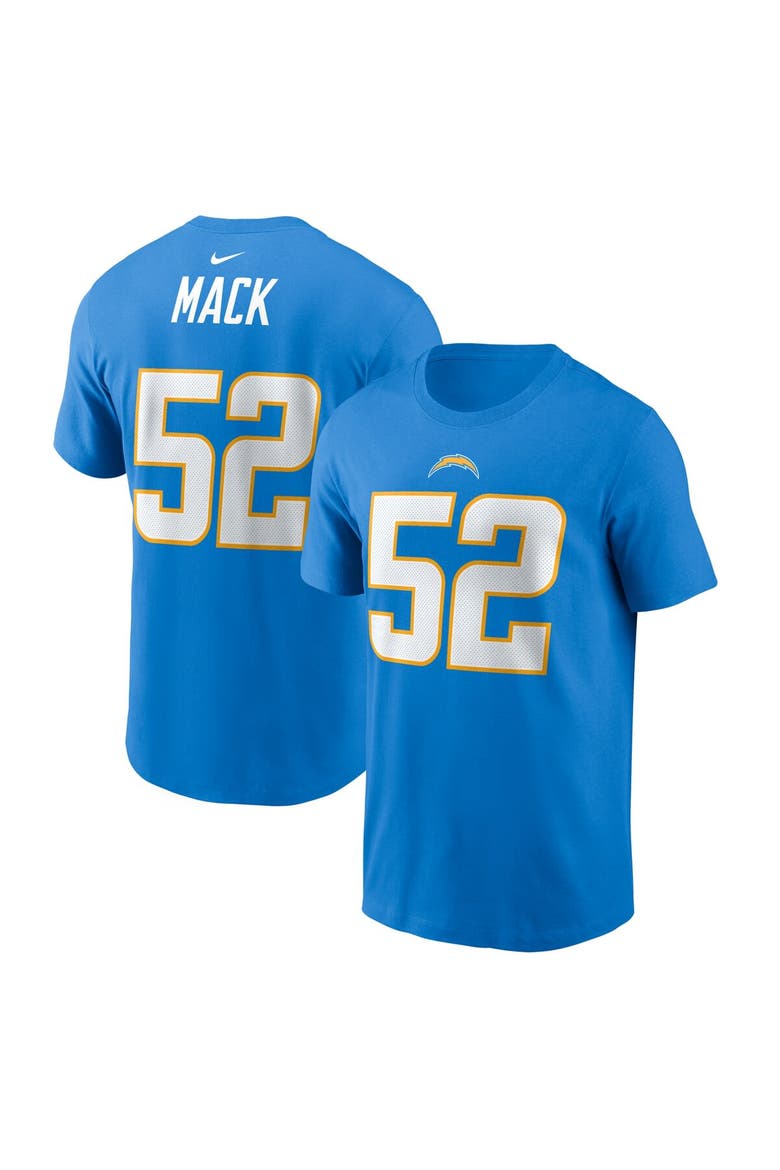 Men's Nike Khalil Mack Powder Blue Los Angeles Chargers Player Name & Number T-Shirt, Main, color, Powder Blue