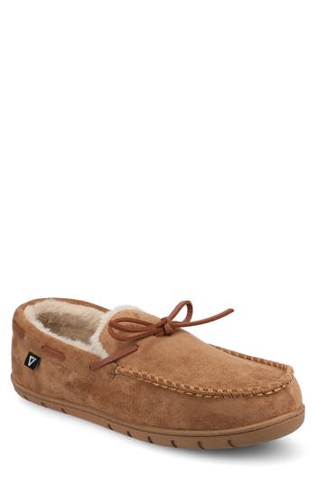 Taft Hayden Faux Fur Lined Slipper In Chestnut
