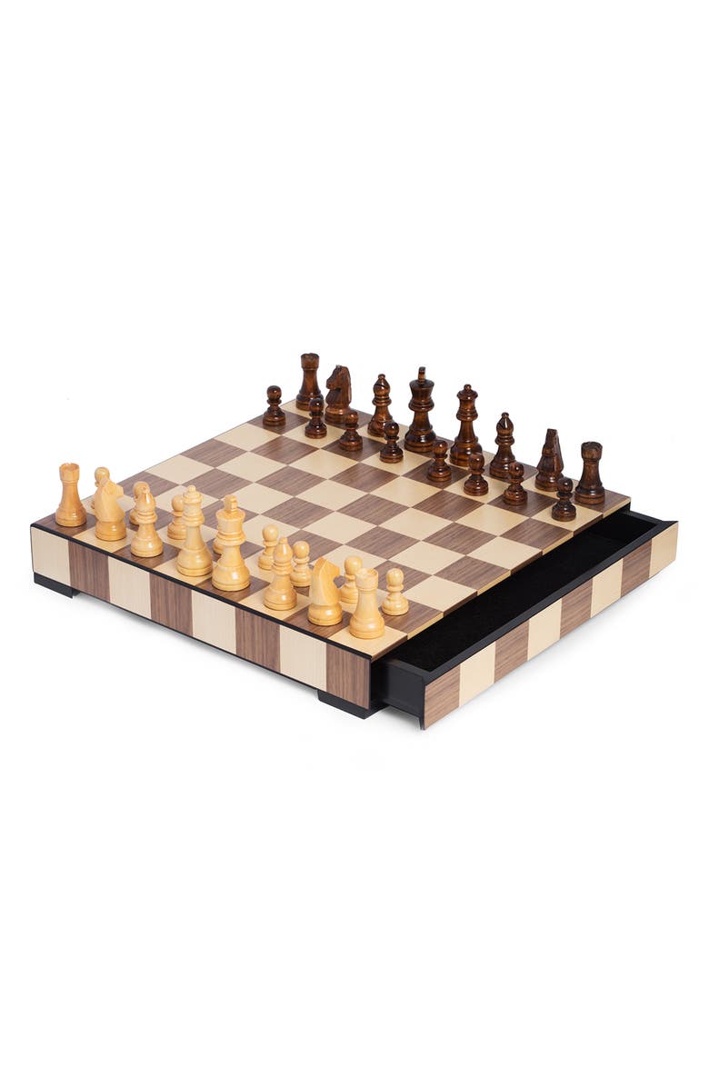 Bey-Berk Chess & Checkers Set, Alternate, color, Black/Tan/Brown