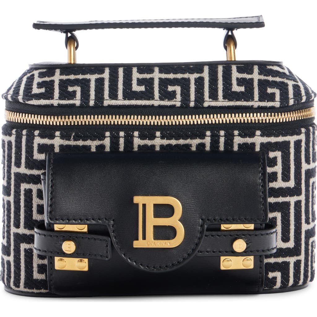 Balmain Women's B-buzz Vanity In Monogram Jacquard In Gfe Black
