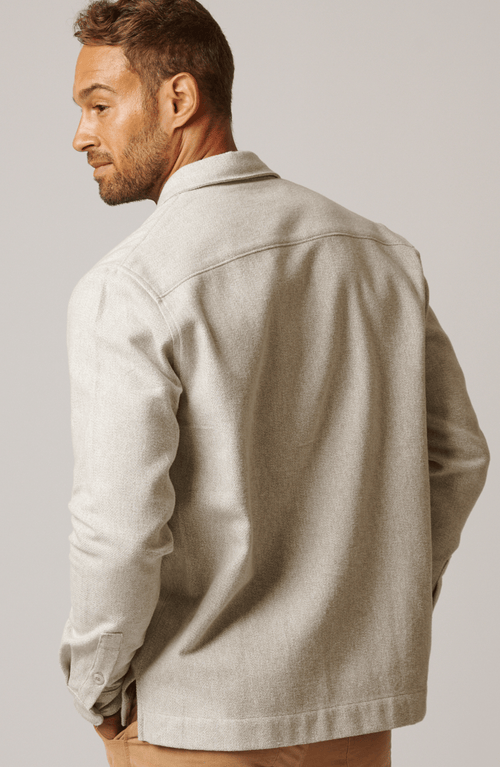 Leisure Lab Cotton Tweed Button Up In Neutral